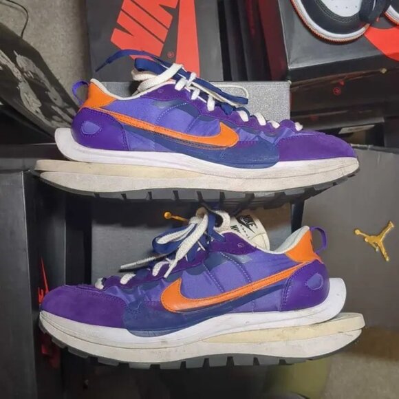 Nike sacai x VaporWaffle Dark Iris Size 9 US Men Used No Original Box DD1875-500 - Picture 2 of 9